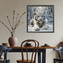 Load image into Gallery viewer, Diamond Painting - Full Round - White Tiger (40*40CM)