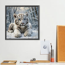 Load image into Gallery viewer, Diamond Painting - Full Round - White Tiger (40*40CM)