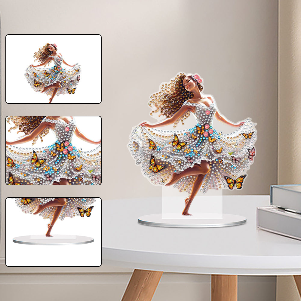 Special Shape Butterfly Girl Diamond Painting Desktop Decors Bedroom Table Decor