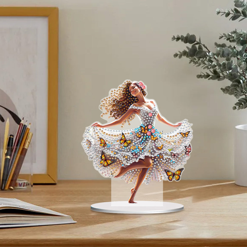 Special Shape Butterfly Girl Diamond Painting Desktop Decors Bedroom Table Decor
