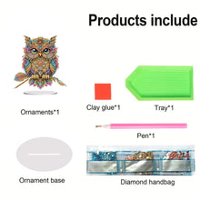 Load image into Gallery viewer, Acrylic Special Shape Owl Desktop Diamond Art Kits Rhinestones Desktop Ornaments