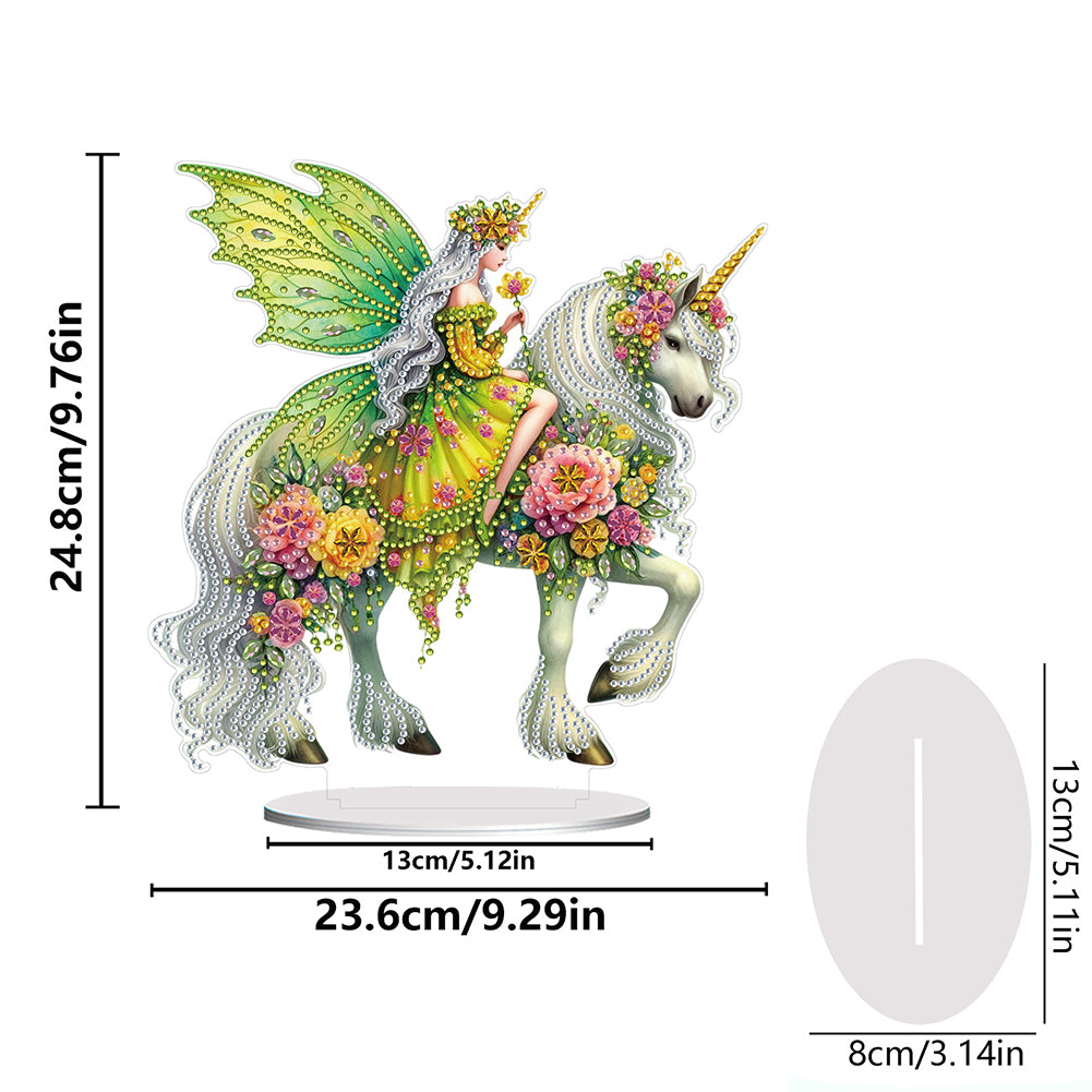 Acrylic Special Shape Unicorn Fairy Desktop Diamond Art Kits Bedroom Table Decor