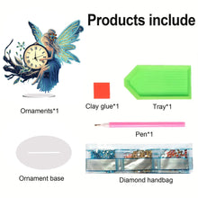 Load image into Gallery viewer, Acrylic Special Shape Flower Bird Diamond Art Clock Ornaments Kit for Home Decor