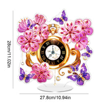 Load image into Gallery viewer, Acrylic Special Shape Flower Bird Diamond Art Clock Ornaments Kit for Home Decor