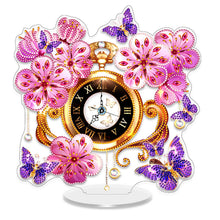 Load image into Gallery viewer, Acrylic Special Shape Flower Bird Diamond Art Clock Ornaments Kit for Home Decor
