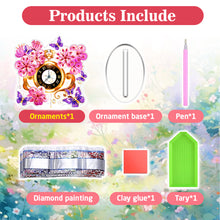 Load image into Gallery viewer, Acrylic Special Shape Flower Bird Diamond Art Clock Ornaments Kit for Home Decor