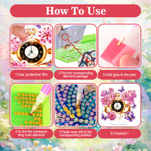 Load image into Gallery viewer, Acrylic Special Shape Flower Bird Diamond Art Clock Ornaments Kit for Home Decor