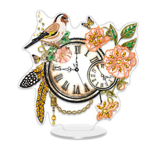 Load image into Gallery viewer, Acrylic Special Shape Flower Bird Diamond Art Clock Ornaments Kit for Home Decor