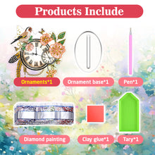 Load image into Gallery viewer, Acrylic Special Shape Flower Bird Diamond Art Clock Ornaments Kit for Home Decor