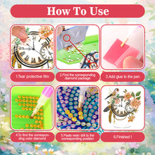 Load image into Gallery viewer, Acrylic Special Shape Flower Bird Diamond Art Clock Ornaments Kit for Home Decor