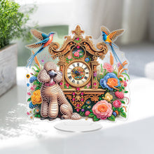Load image into Gallery viewer, Acrylic Special Shape Flower Bird Diamond Art Clock Ornaments Kit for Home Decor