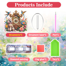 Load image into Gallery viewer, Acrylic Special Shape Flower Bird Diamond Art Clock Ornaments Kit for Home Decor