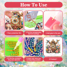 Load image into Gallery viewer, Acrylic Special Shape Flower Bird Diamond Art Clock Ornaments Kit for Home Decor