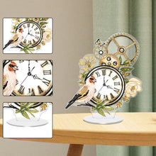 Load image into Gallery viewer, Acrylic Special Shape Flower Bird Diamond Art Clock Ornaments Kit for Home Decor