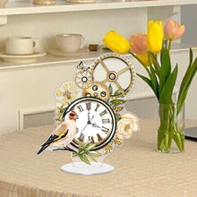 Load image into Gallery viewer, Acrylic Special Shape Flower Bird Diamond Art Clock Ornaments Kit for Home Decor