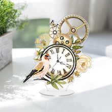 Load image into Gallery viewer, Acrylic Special Shape Flower Bird Diamond Art Clock Ornaments Kit for Home Decor