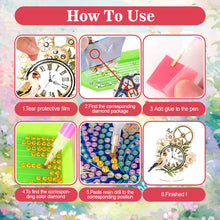 Load image into Gallery viewer, Acrylic Special Shape Flower Bird Diamond Art Clock Ornaments Kit for Home Decor