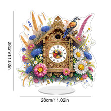 Load image into Gallery viewer, Acrylic Special Shape Flower Bird Diamond Art Clock Ornaments Kit for Home Decor