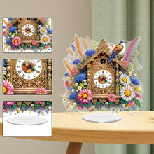 Load image into Gallery viewer, Acrylic Special Shape Flower Bird Diamond Art Clock Ornaments Kit for Home Decor