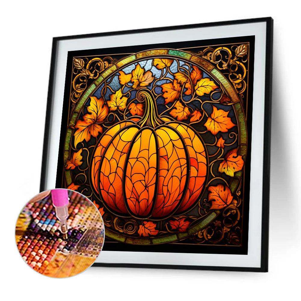 AB Diamond Painting - Full Round - Pumpkin Glass Painting (40*40CM)
