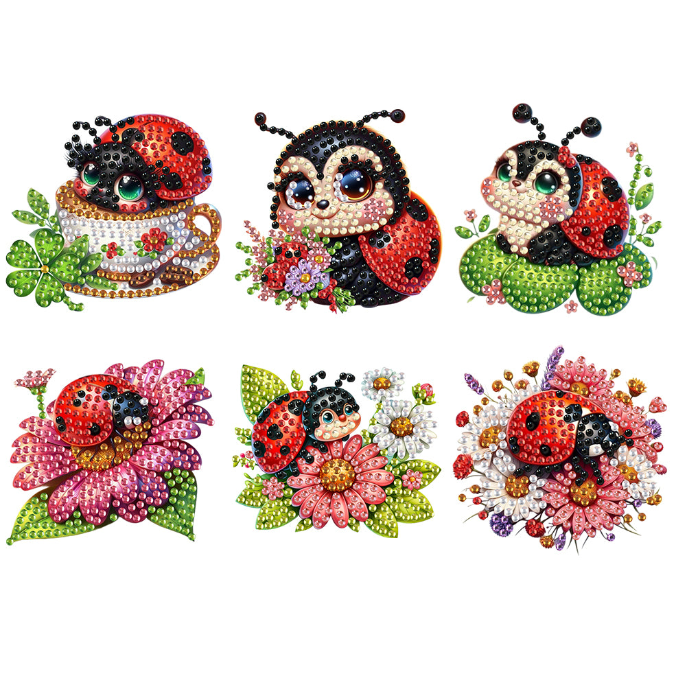 6Pcs Acrylic Bee Diamond Art Magnets Decals Diamond Painting Refrigerator Magnet