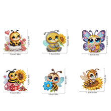 Load image into Gallery viewer, 6Pcs Acrylic Bee Diamond Art Magnets Decals Diamond Painting Refrigerator Magnet