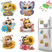 Load image into Gallery viewer, 6Pcs Acrylic Bee Diamond Art Magnets Decals Diamond Painting Refrigerator Magnet