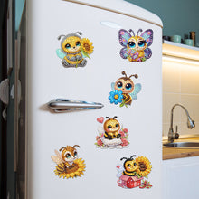 Load image into Gallery viewer, 6Pcs Acrylic Bee Diamond Art Magnets Decals Diamond Painting Refrigerator Magnet