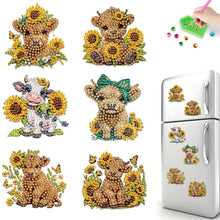 Load image into Gallery viewer, 6Pcs Acrylic Bee Diamond Art Magnets Decals Diamond Painting Refrigerator Magnet