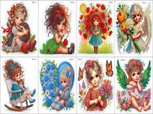 Load image into Gallery viewer, 8 Pcs 5D Diamond Painting Sticker Kit Diamond Art Stickers for Adults Beginners