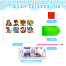 Load image into Gallery viewer, 8 Pcs 5D Diamond Painting Sticker Kit Diamond Art Stickers for Adults Beginners