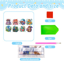 Load image into Gallery viewer, 8 Pcs 5D Diamond Painting Sticker Kit Diamond Art Stickers for Adults Beginners