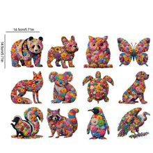 Load image into Gallery viewer, 12 Pcs Flower Animals 5D Diamond Painting Sticker Kit Diamond Art Stickers