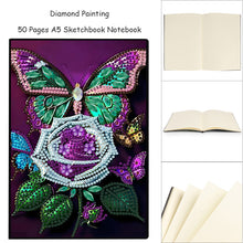 Load image into Gallery viewer, 50 Pages A5 Special Shaped Butterfly 5D Diamond Painting Notebook for Boys Girls
