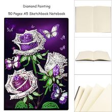 Load image into Gallery viewer, 50 Pages A5 Special Shaped Butterfly 5D Diamond Painting Notebook for Boys Girls