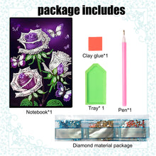 Load image into Gallery viewer, 50 Pages A5 Special Shaped Butterfly 5D Diamond Painting Notebook for Boys Girls