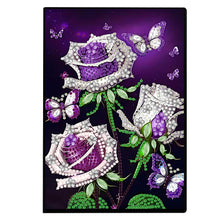 Load image into Gallery viewer, 50 Pages A5 Special Shaped Butterfly 5D Diamond Painting Notebook for Boys Girls