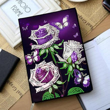 Load image into Gallery viewer, 50 Pages A5 Special Shaped Butterfly 5D Diamond Painting Notebook for Boys Girls