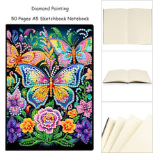 Load image into Gallery viewer, 50 Pages A5 Special Shaped Butterfly 5D Diamond Painting Notebook for Boys Girls