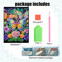 Load image into Gallery viewer, 50 Pages A5 Special Shaped Butterfly 5D Diamond Painting Notebook for Boys Girls