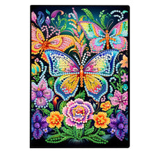 Load image into Gallery viewer, 50 Pages A5 Special Shaped Butterfly 5D Diamond Painting Notebook for Boys Girls