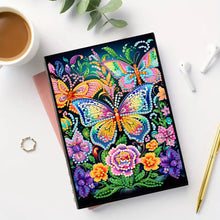 Load image into Gallery viewer, 50 Pages A5 Special Shaped Butterfly 5D Diamond Painting Notebook for Boys Girls