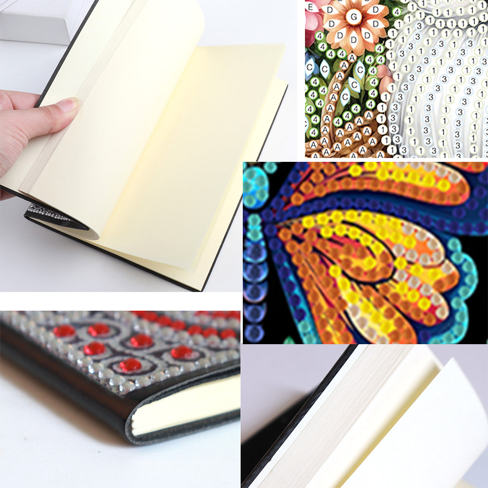 50 Pages A5 Special Shaped Butterfly 5D Diamond Painting Notebook for Boys Girls