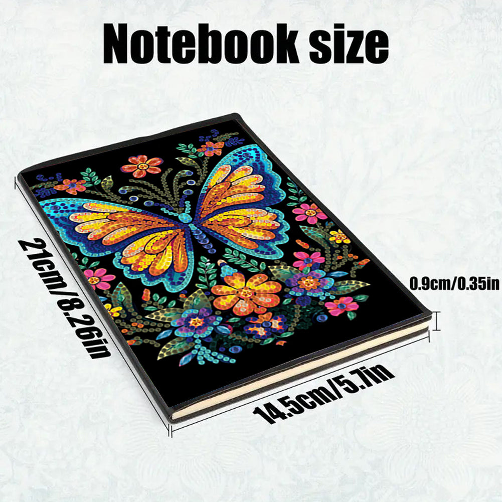 50 Pages A5 Special Shaped Butterfly 5D Diamond Painting Notebook for Boys Girls