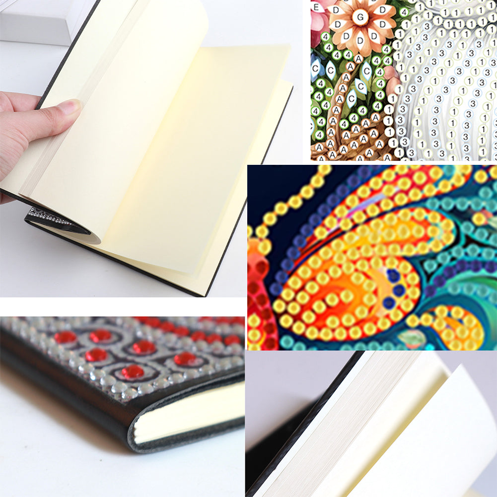 50 Pages A5 Special Shaped Butterfly 5D Diamond Painting Notebook for Boys Girls