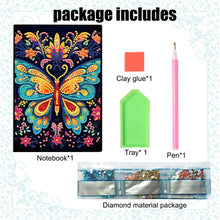 Load image into Gallery viewer, 50 Pages A5 Special Shaped Butterfly 5D Diamond Painting Notebook for Boys Girls