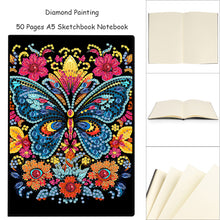 Load image into Gallery viewer, 50 Pages A5 Special Shaped Butterfly 5D Diamond Painting Notebook for Boys Girls
