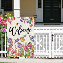 Load image into Gallery viewer, Spring Tulip 5D DIY Diamond Outdoor Flags Double Sided Diamond Art Vertical Flag