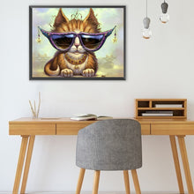 Load image into Gallery viewer, Diamond Painting - Full Square - Cat With Sunglasses (40*30CM)