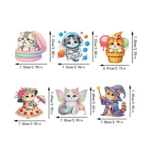 Load image into Gallery viewer, 6Pcs Acrylic Cats Diamond Art Fridge Magnet Diamond Painting Refrigerator Magnet